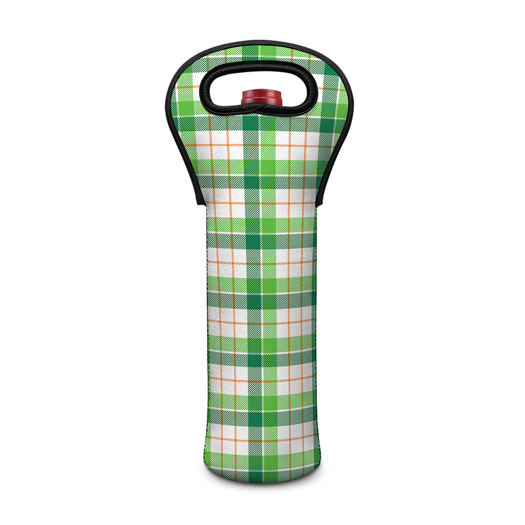 Irish St. Patrick's Day Tartan Print Single Neoprene Wine Tote