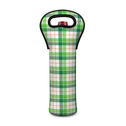 Irish St. Patrick's Day Tartan Print Single Neoprene Wine Tote