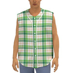 Irish St. Patrick's Day Tartan Print Sleeveless Baseball Jersey