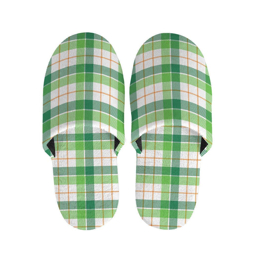 Irish St. Patrick's Day Tartan Print Slippers