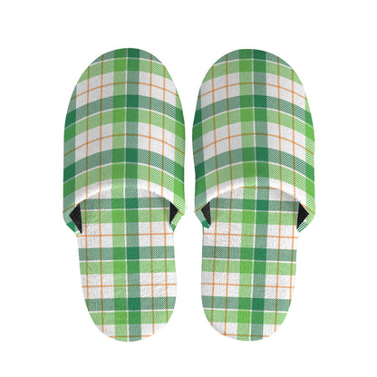 Irish St. Patrick's Day Tartan Print Slippers