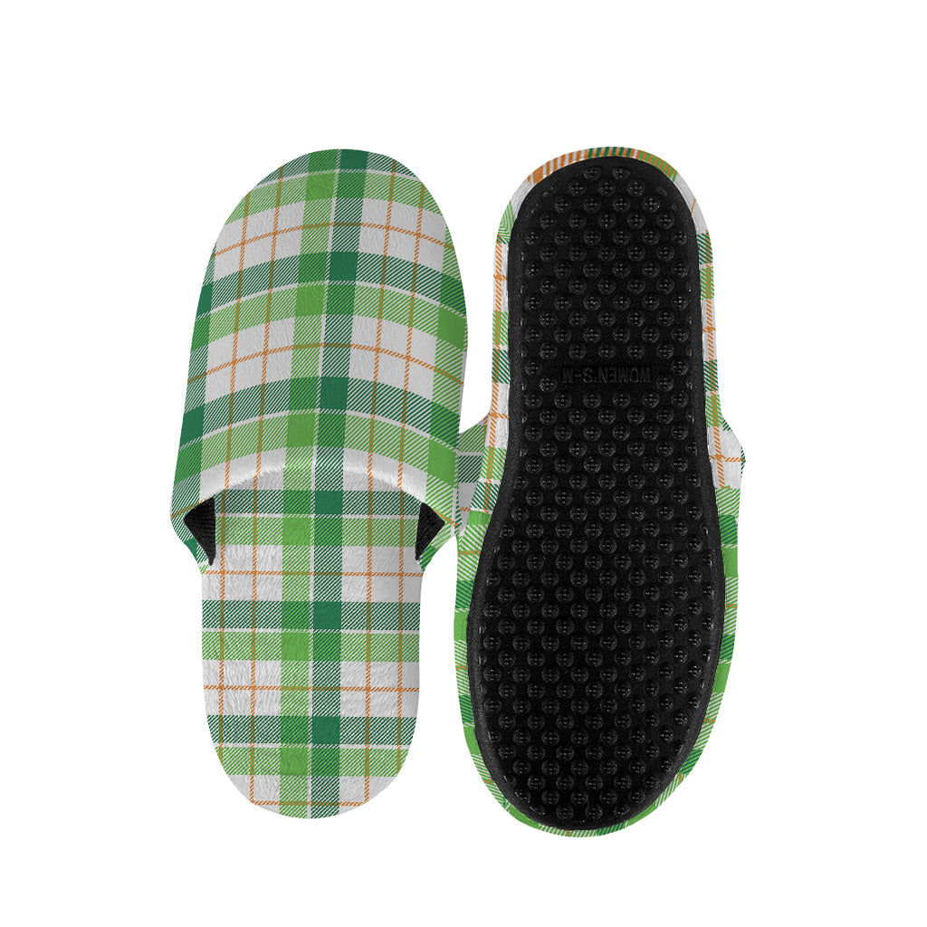 Irish St. Patrick's Day Tartan Print Slippers