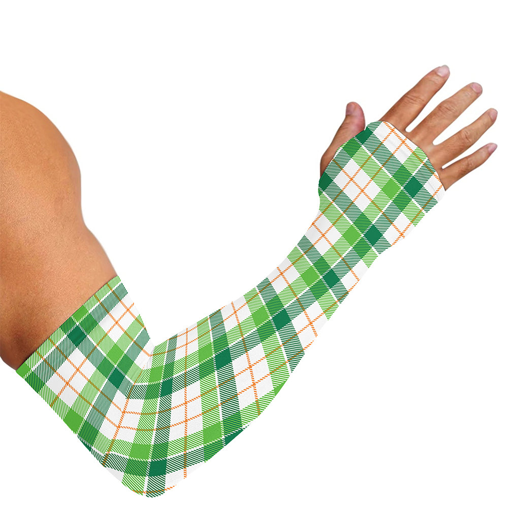 Irish St. Patrick's Day Tartan Print Sun Protection Arm Sleeves