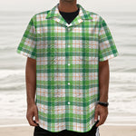 Irish St. Patrick's Day Tartan Print Textured Short Sleeve Shirt