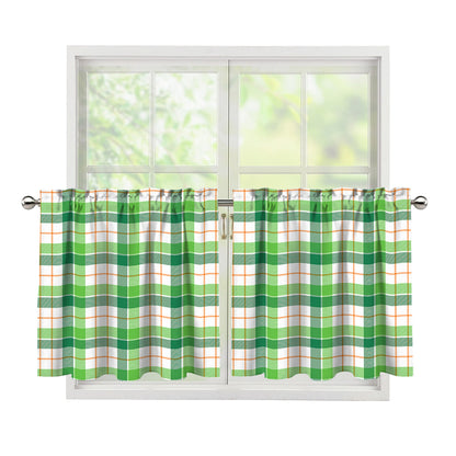 Irish St. Patrick's Day Tartan Print Tier Curtains