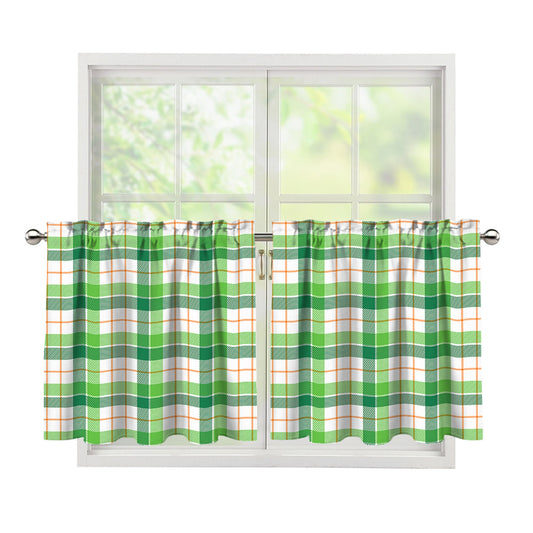 Irish St. Patrick's Day Tartan Print Tier Curtains