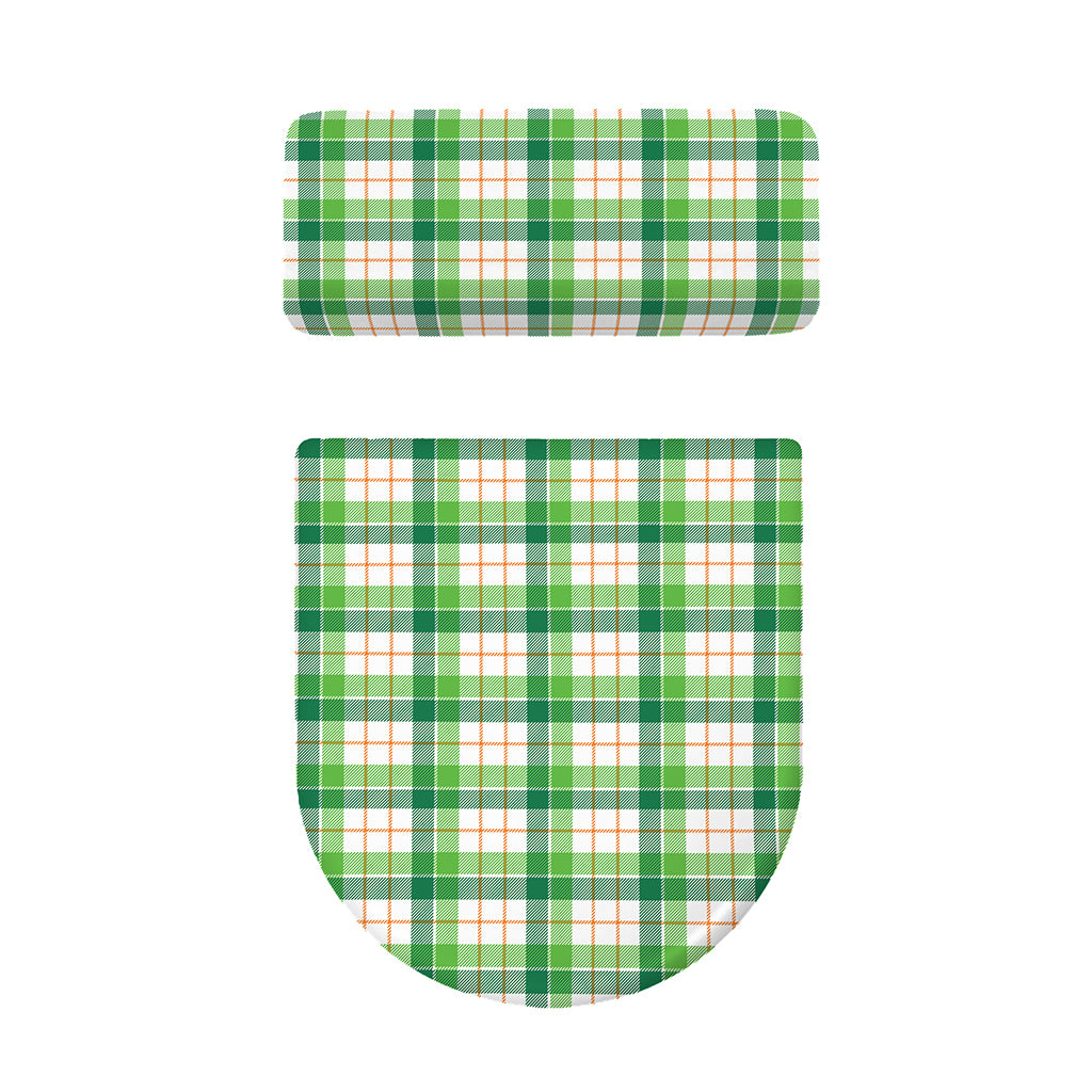 Irish St. Patrick's Day Tartan Print Toilet Lid And Tank Cover Set