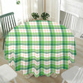 Irish St. Patrick's Day Tartan Print Waterproof Round Tablecloth