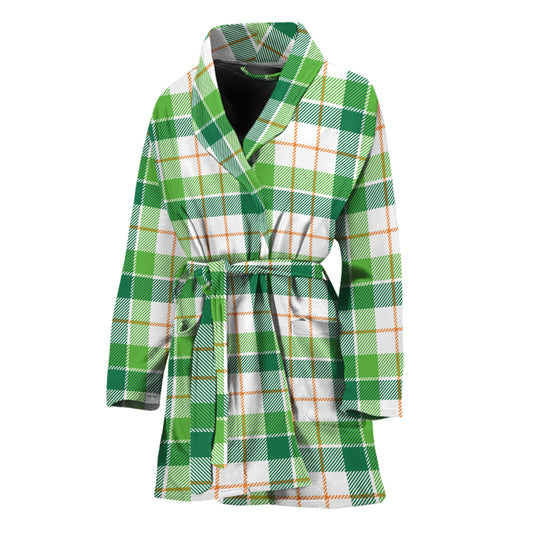 Irish St. Patrick's Day Tartan Print Women's Bathrobe