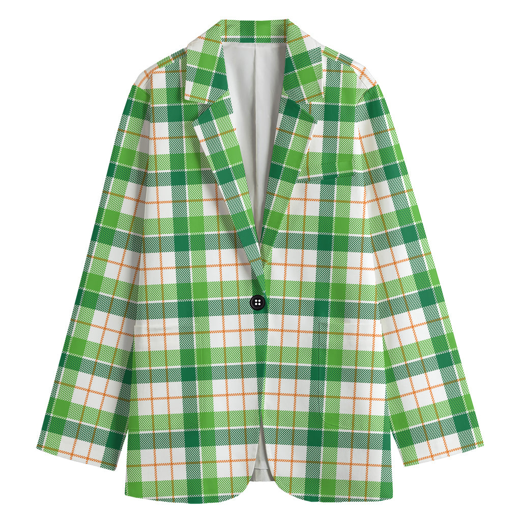 Irish St. Patrick's Day Tartan Print Women's Blazer
