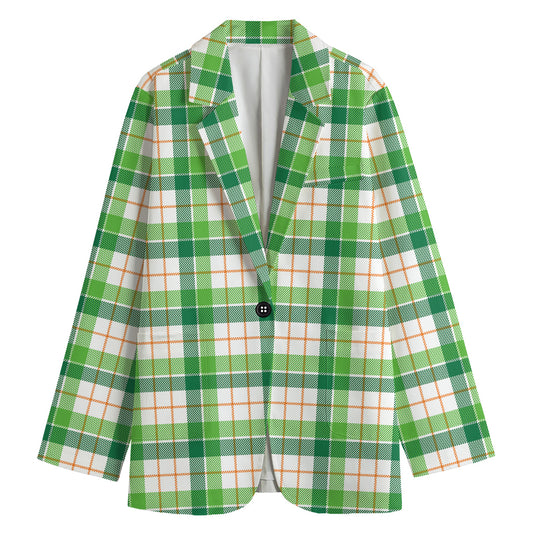 Irish St. Patrick's Day Tartan Print Women's Blazer