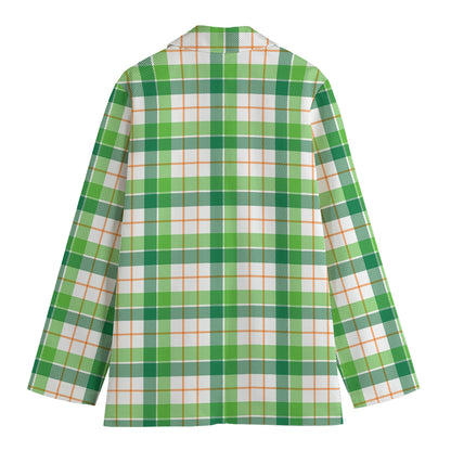 Irish St. Patrick's Day Tartan Print Women's Blazer