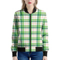 Irish St. Patrick's Day Tartan Print Women's Bomber Jacket