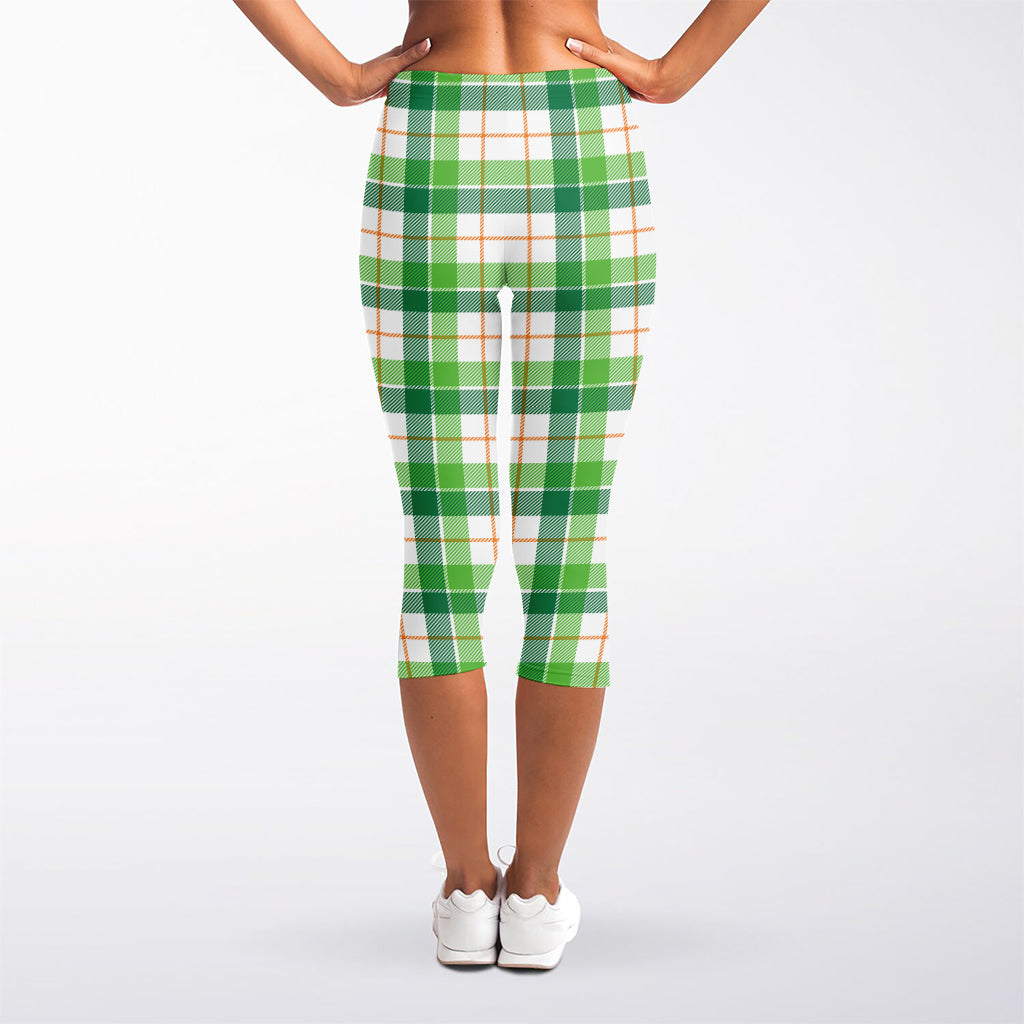 Irish St. Patrick's Day Tartan Print Women's Capri Leggings