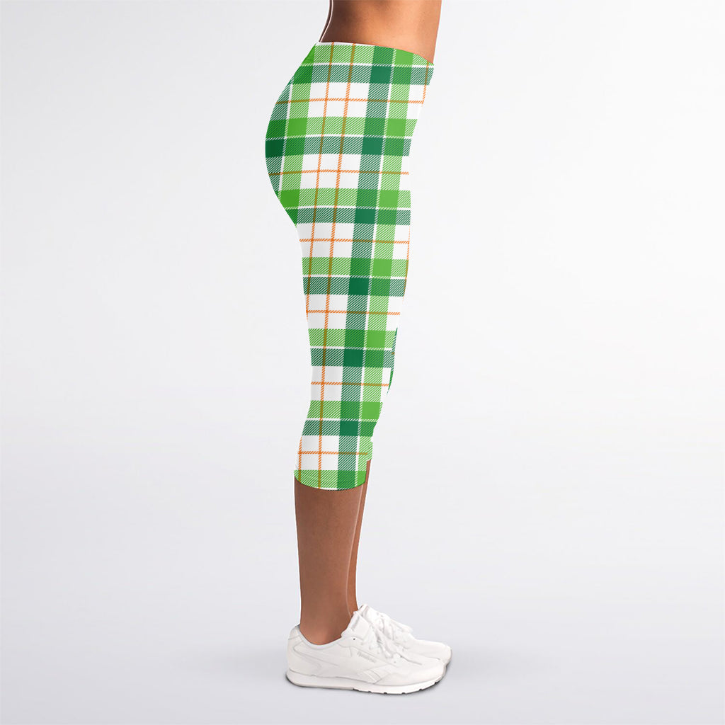 Irish St. Patrick's Day Tartan Print Women's Capri Leggings