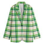Irish St. Patrick's Day Tartan Print Women's Cotton Blazer
