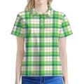 Irish St. Patrick's Day Tartan Print Women's Polo Shirt