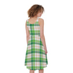 Irish St. Patrick's Day Tartan Print Women's Sleeveless Dress
