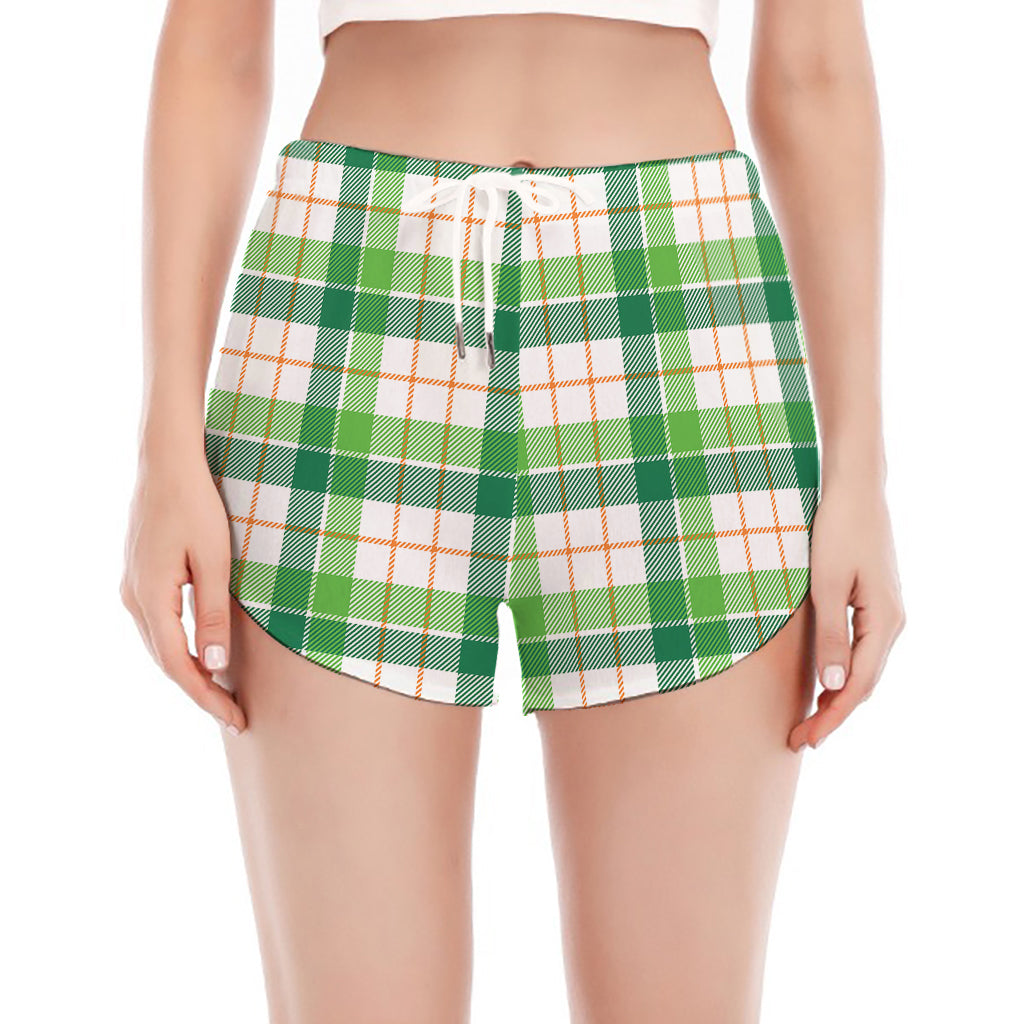 Irish St. Patrick's Day Tartan Print Women's Split Running Shorts