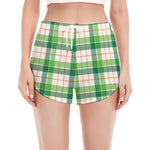 Irish St. Patrick's Day Tartan Print Women's Split Running Shorts