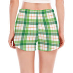 Irish St. Patrick's Day Tartan Print Women's Split Running Shorts