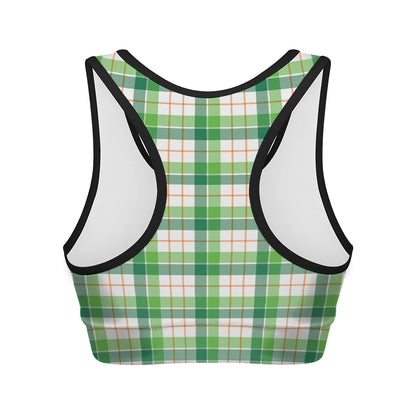 Irish St. Patrick's Day Tartan Print Women's Sports Bra