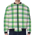 Irish St. Patrick's Day Tartan Print Zip Sleeve Bomber Jacket