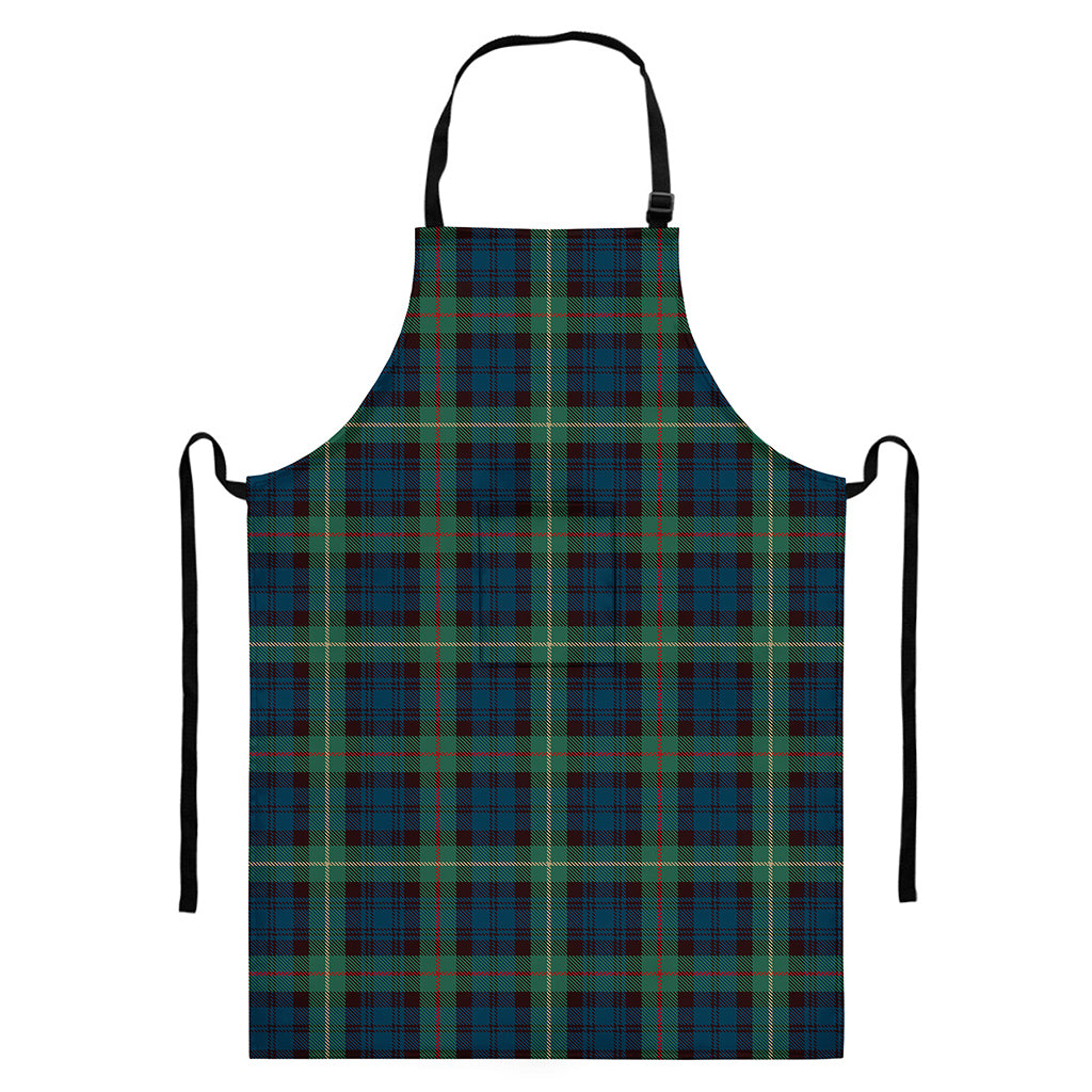 Irish Tartan Pattern Print Bib Apron With Pocket