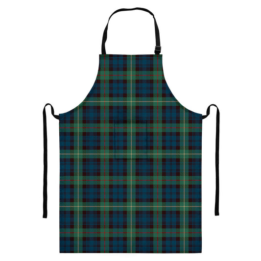 Irish Tartan Pattern Print Bib Apron With Pocket
