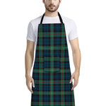 Irish Tartan Pattern Print Bib Apron With Pocket