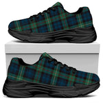 Irish Tartan Pattern Print Black Chunky Shoes