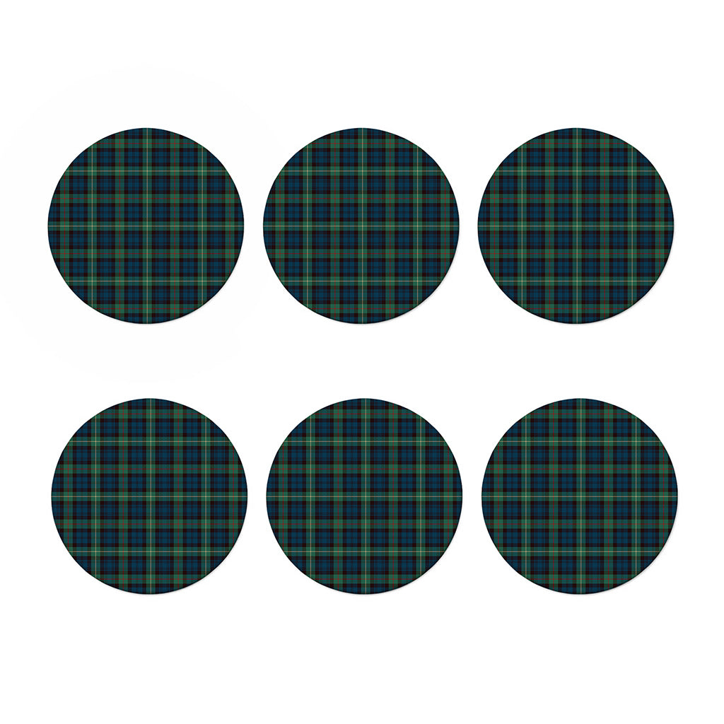 Irish Tartan Pattern Print Coaster Set