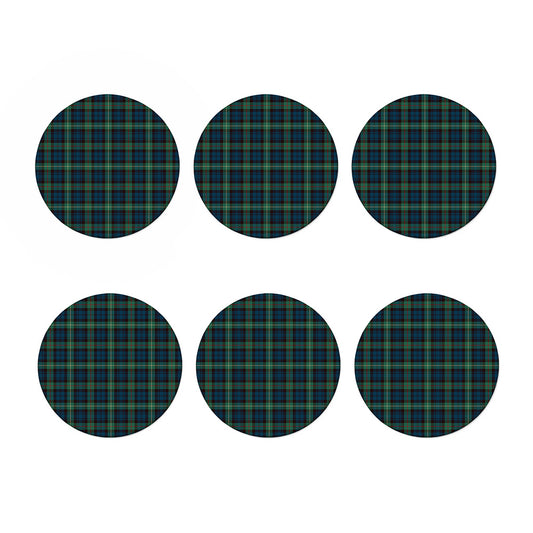 Irish Tartan Pattern Print Coaster Set