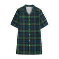 Irish Tartan Pattern Print Cotton Hawaiian Shirt