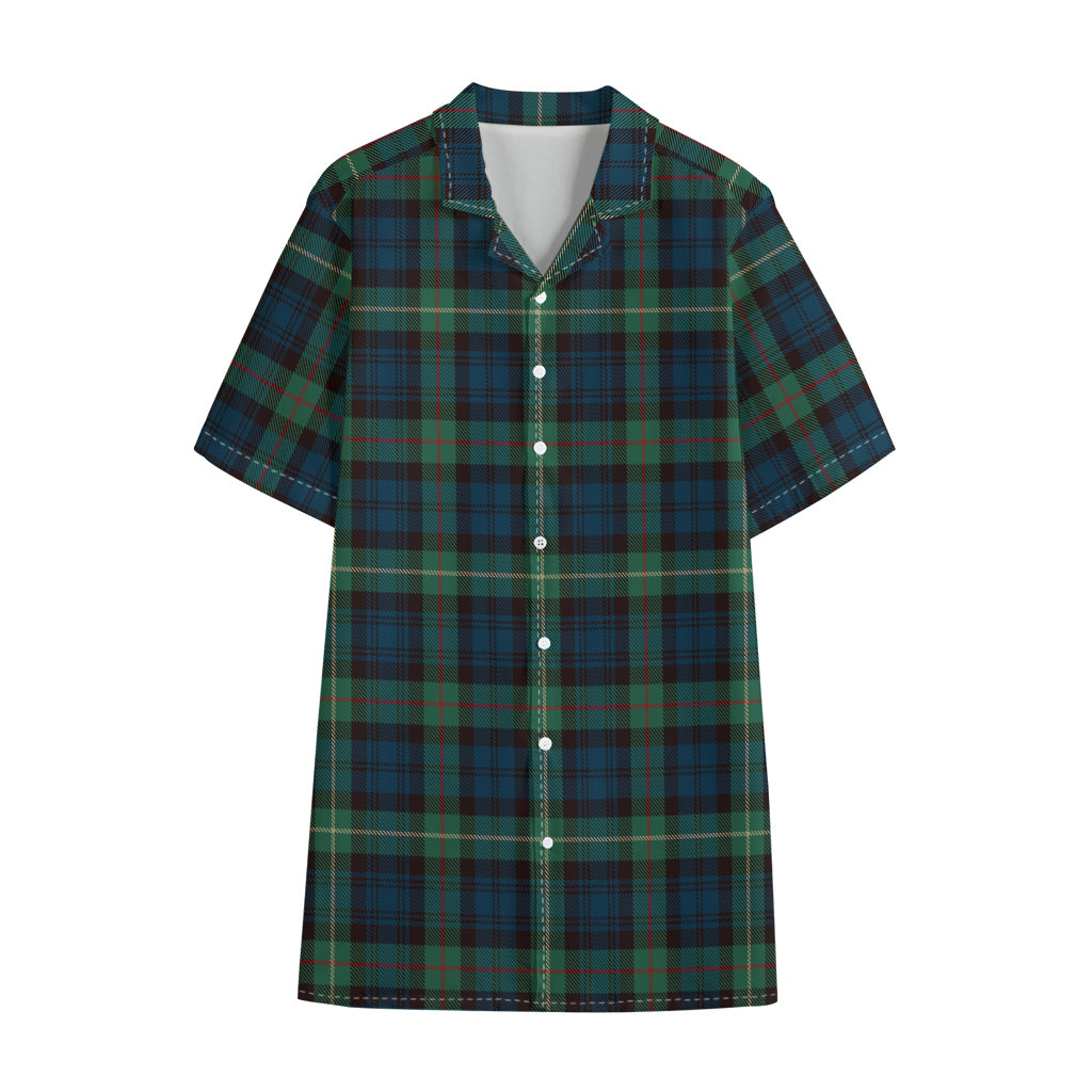 Irish Tartan Pattern Print Cotton Hawaiian Shirt