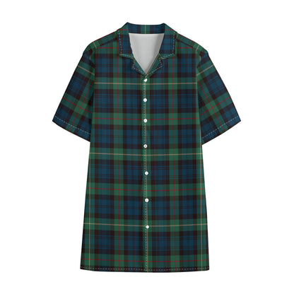 Irish Tartan Pattern Print Cotton Hawaiian Shirt