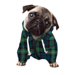 Irish Tartan Pattern Print Dog Zip Up Hoodie