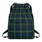 Irish Tartan Pattern Print Drawstring Backpack