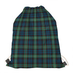 Irish Tartan Pattern Print Drawstring Bag