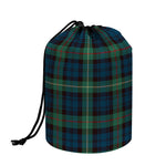 Irish Tartan Pattern Print Drawstring Makeup Bag
