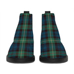 Irish Tartan Pattern Print Flat Ankle Boots
