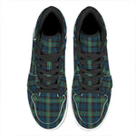 Irish Tartan Pattern Print High Top Leather Sneakers