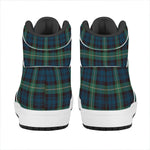 Irish Tartan Pattern Print High Top Leather Sneakers