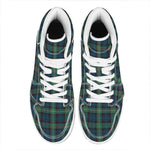 Irish Tartan Pattern Print High Top Leather Sneakers