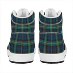 Irish Tartan Pattern Print High Top Leather Sneakers
