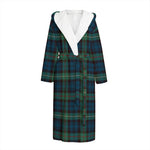 Irish Tartan Pattern Print Hooded Bathrobe