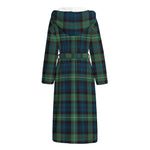 Irish Tartan Pattern Print Hooded Bathrobe