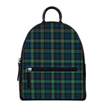 Irish Tartan Pattern Print Leather Backpack