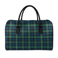 Irish Tartan Pattern Print Leather Duffel Bag