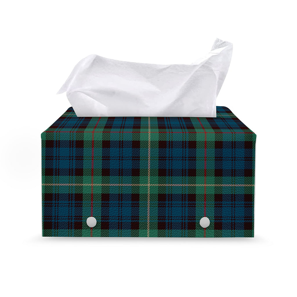 Irish Tartan Pattern Print Leather Tissue Box Cover